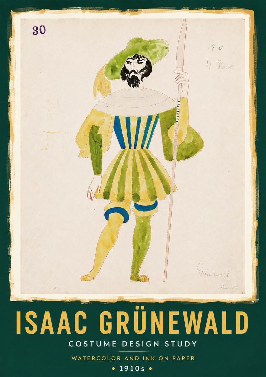 Isaac Grünewald Study for Costume Design No3 - Poszter