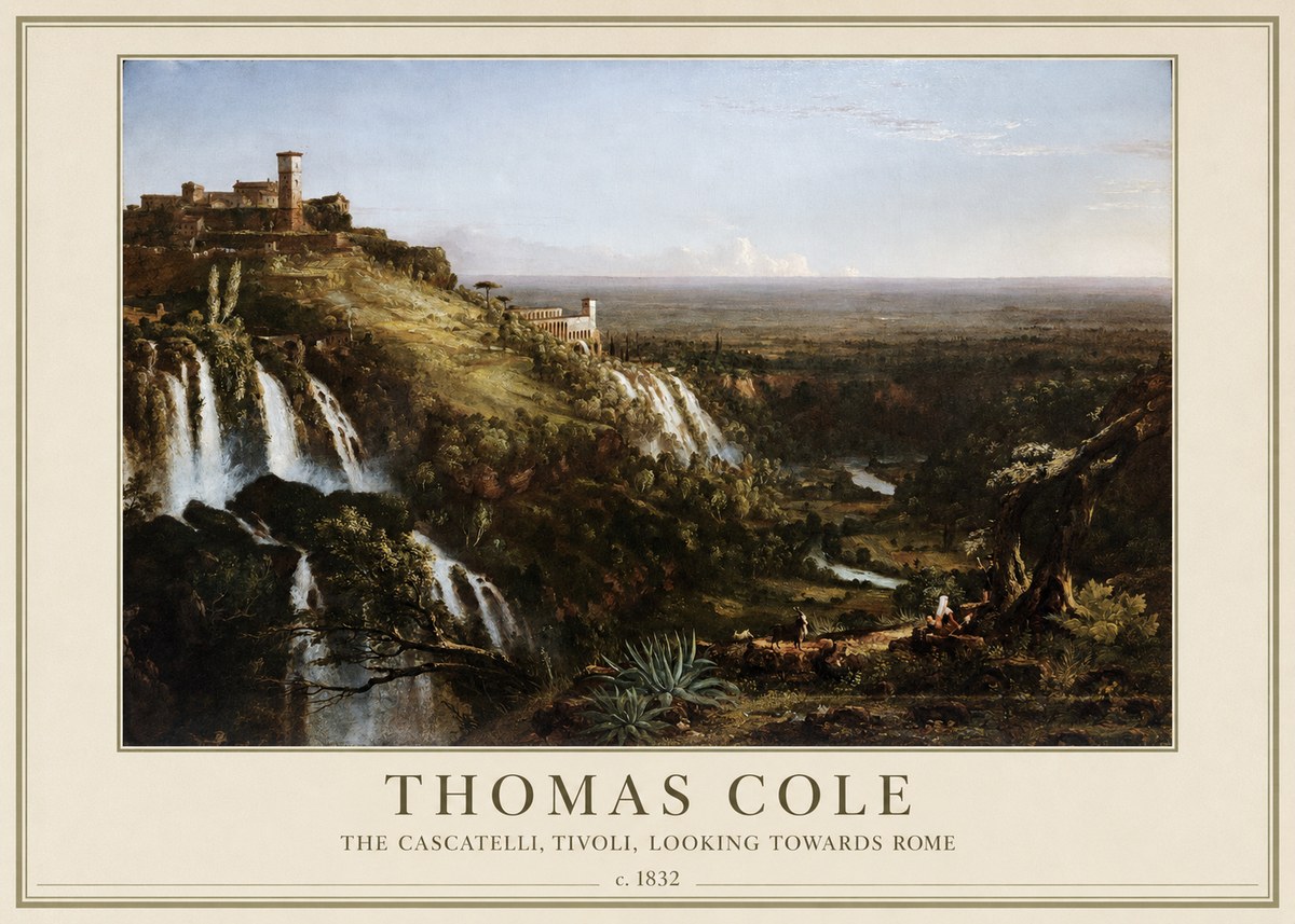 Thomas Cole The Cascatelli, Tivoli, Looking Towards Rome No4 - Poszter