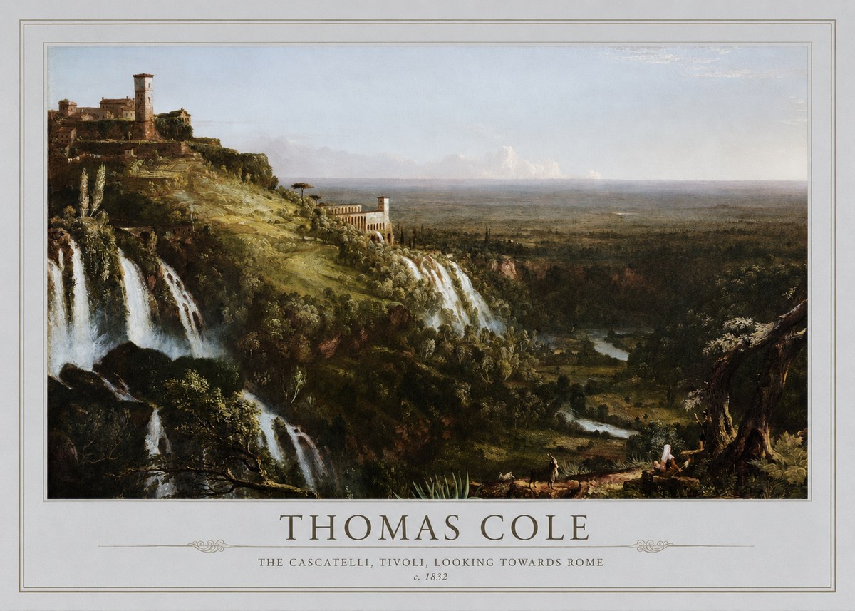 Thomas Cole The Cascatelli, Tivoli, Looking Towards Rome No6 - Poszter