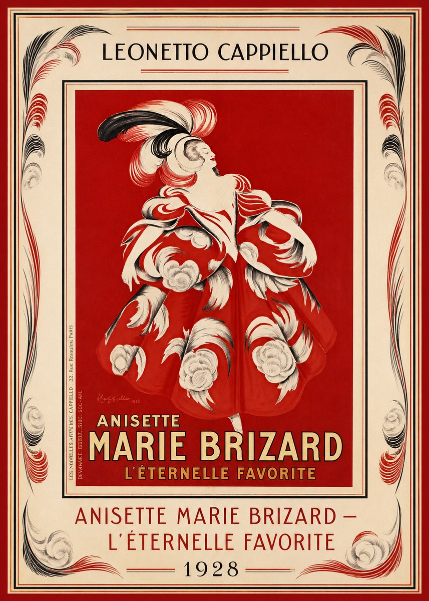 Leonetto Cappiello Ansette Marie Brizard - L'éternelle Favorite No1 - Poszter
