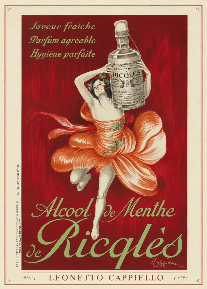 Leonetto Cappiello Alcool De Menthe De Ricqlès I No1 - Poszter