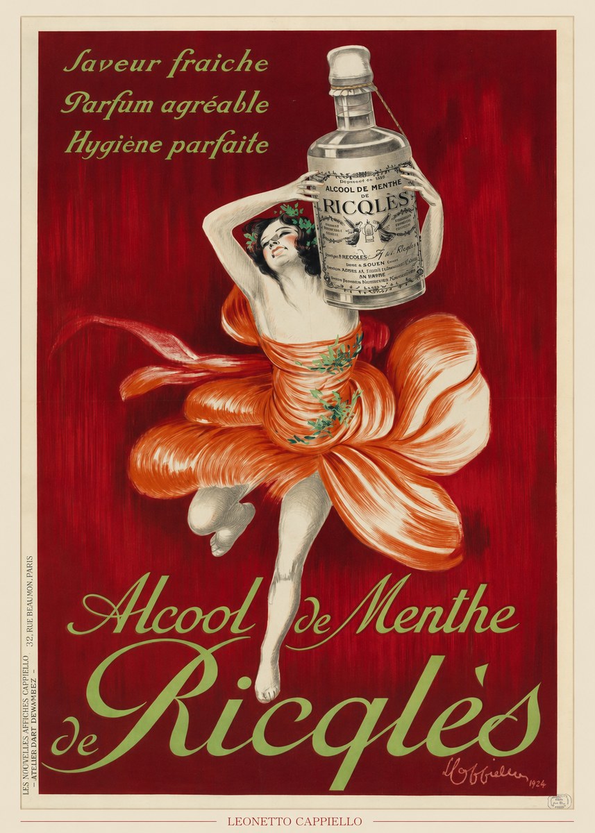 Leonetto Cappiello Alcool De Menthe De Ricqlès I No6 - Poszter