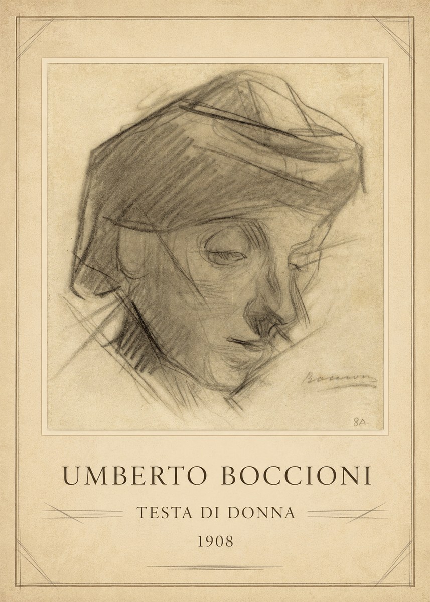 Umberto Boccioni Testa Di Donna No1 - Poszter