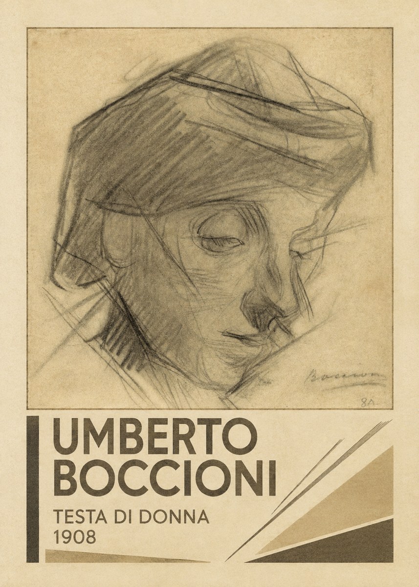 Umberto Boccioni Testa Di Donna No3 - Poszter
