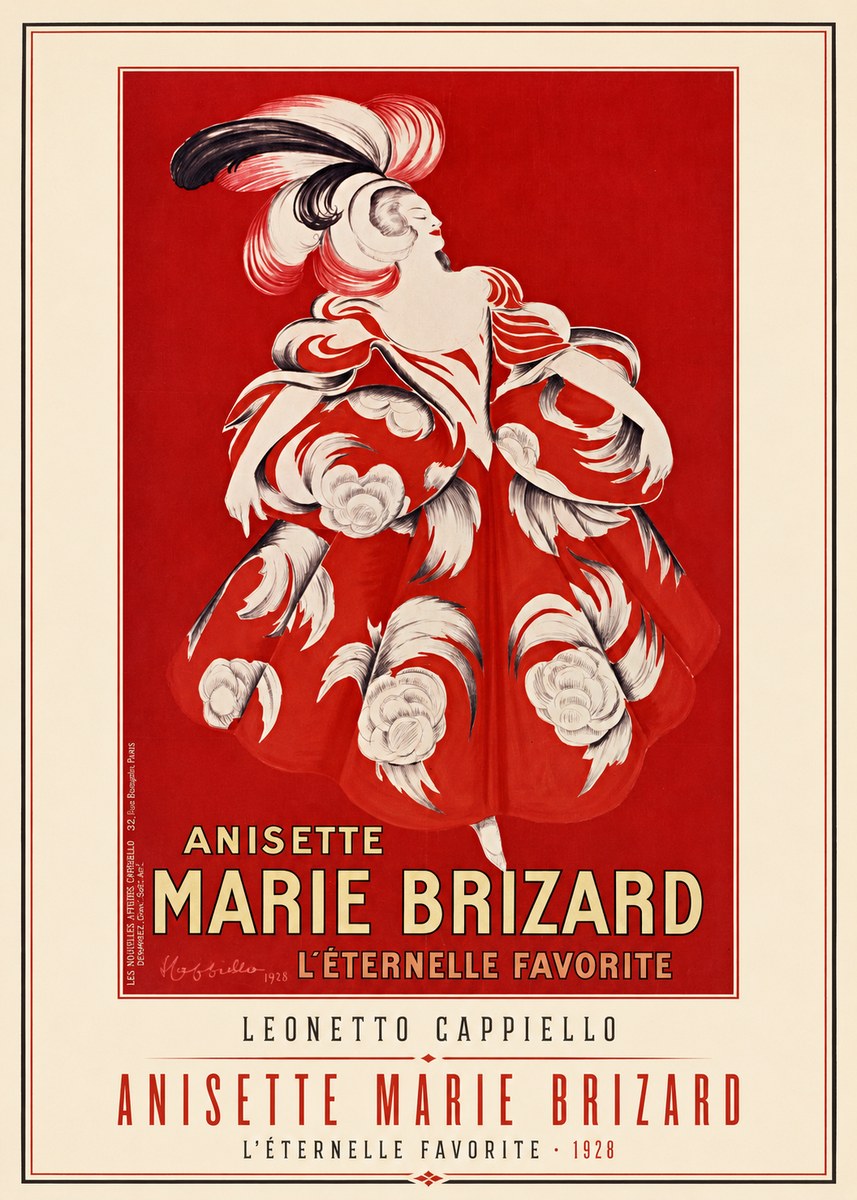 Leonetto Cappiello Anisette Marie Brizard - L'éternelle Favorite No1 - Poszter