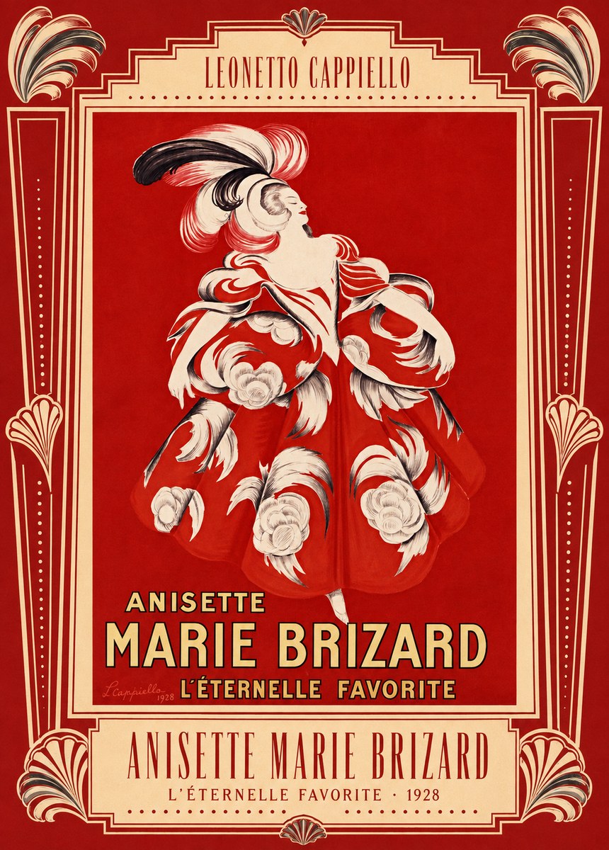 Leonetto Cappiello Anisette Marie Brizard - L'éternelle Favorite No4 - Poszter