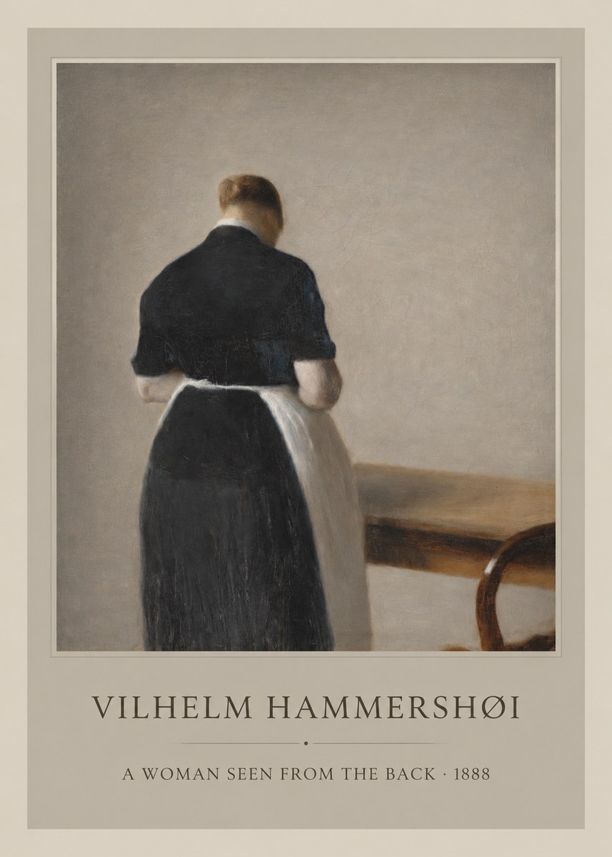 Vilhelm Hammershøi A Woman Seen from the Back No1 - Poszter
