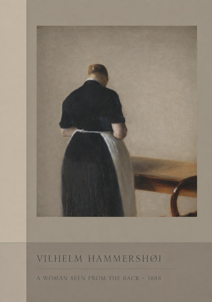 Vilhelm Hammershøi A Woman Seen from the Back No3 - Poszter