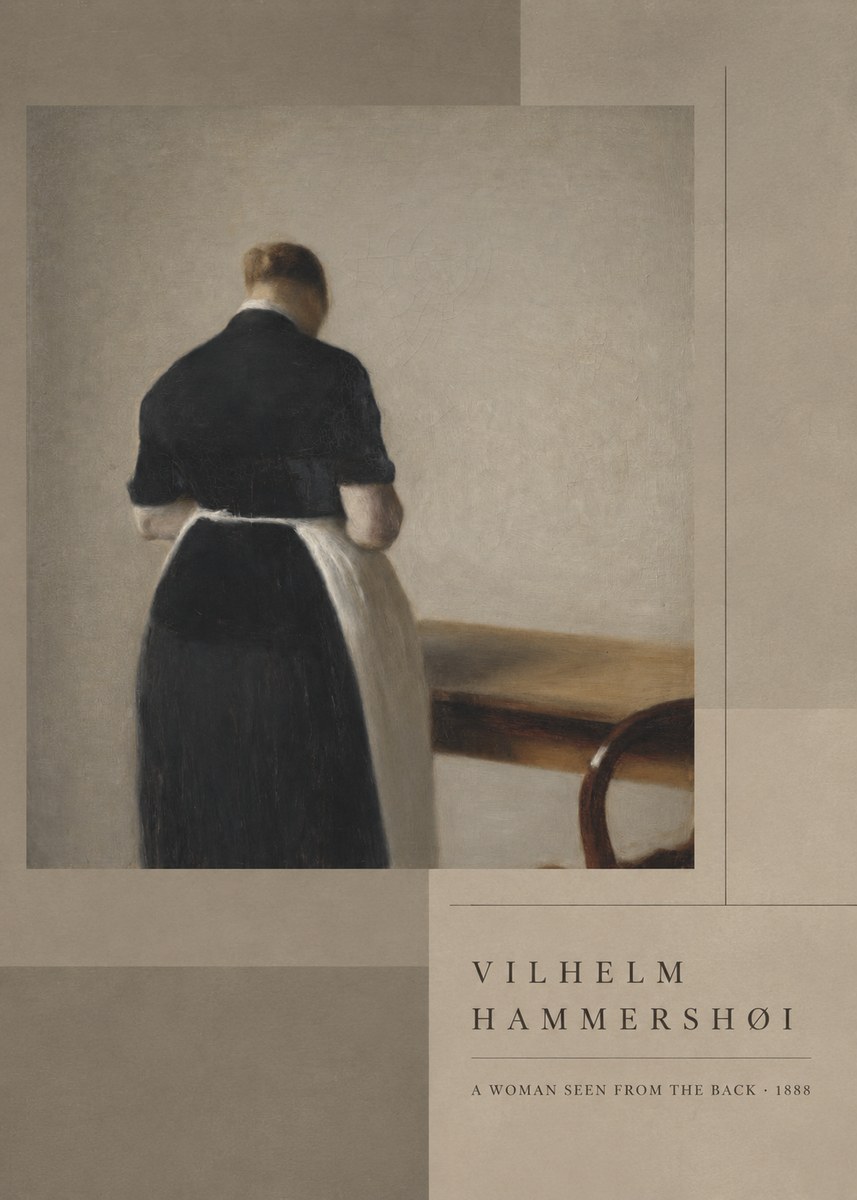 Vilhelm Hammershøi A Woman Seen from the Back No6 - Poszter