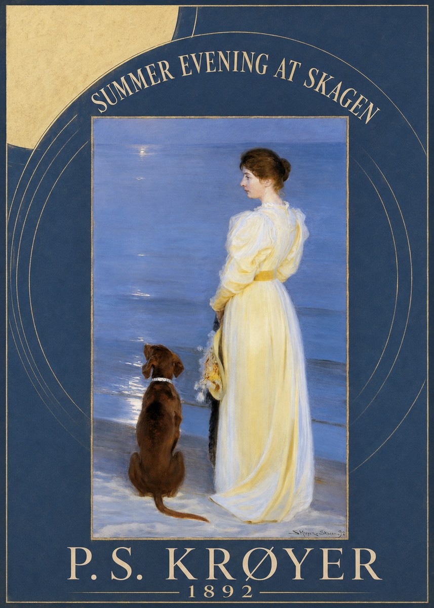P.S. Krøyer Summer Evening at Skagen No6 - Poszter