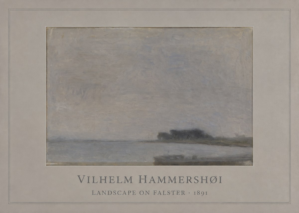 Vilhelm Hammershøi Landscape on Falster No1 - Poszter