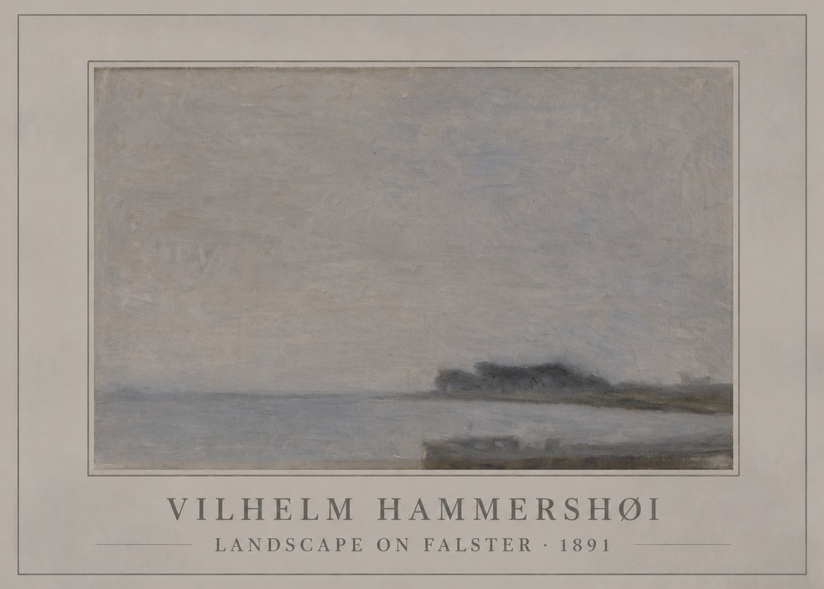 Vilhelm Hammershøi Landscape on Falster No6 - Poszter
