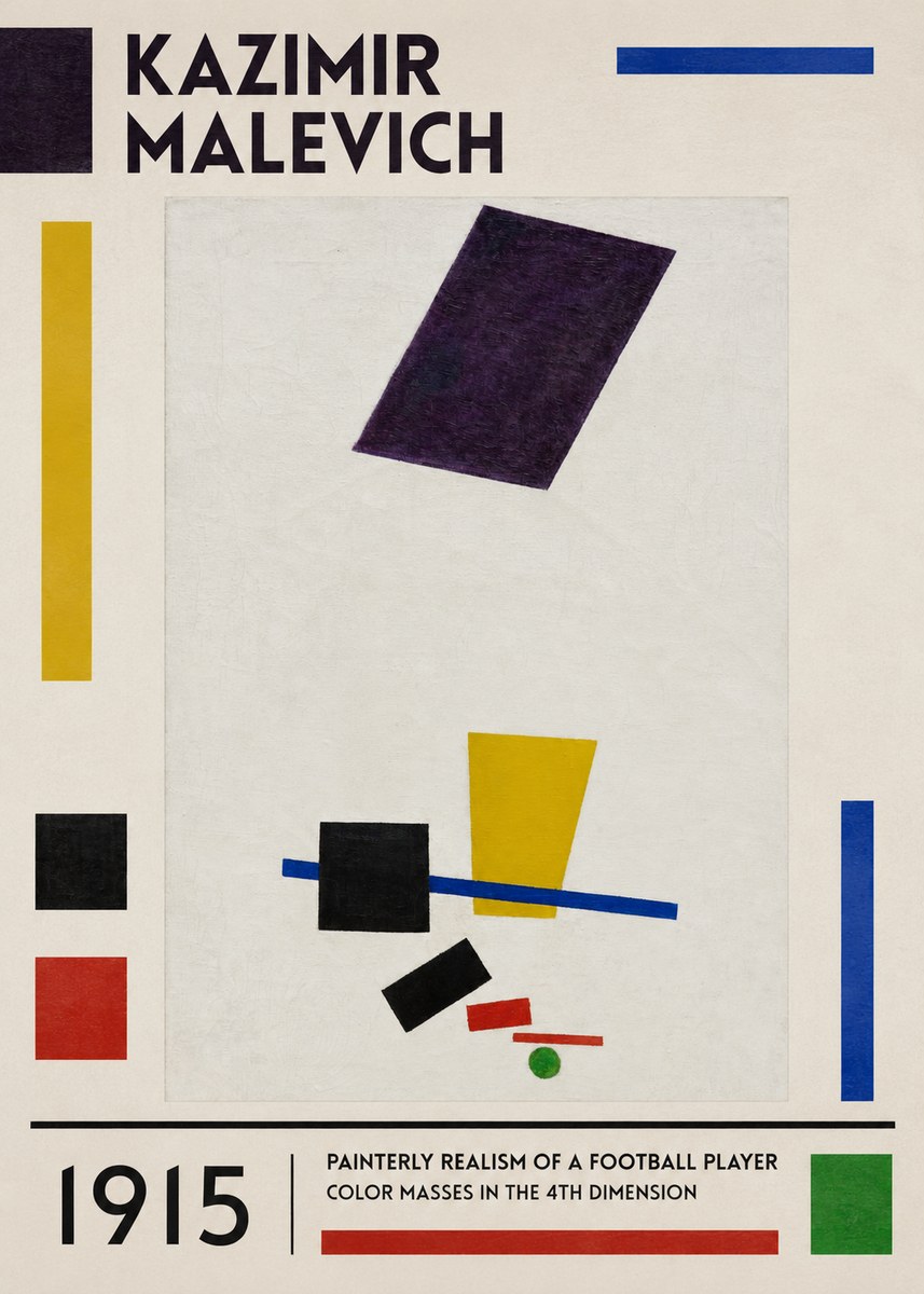 Kazimir Malevich Painterly Realism of a Football Player Color Masses in the 4Th Dimension No1 - Poszter
