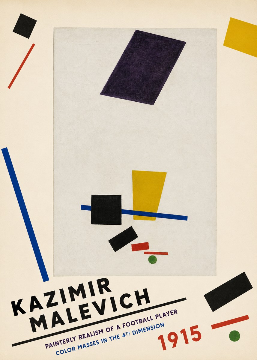 Kazimir Malevich Painterly Realism of a Football Player Color Masses in the 4Th Dimension No3 - Poszter