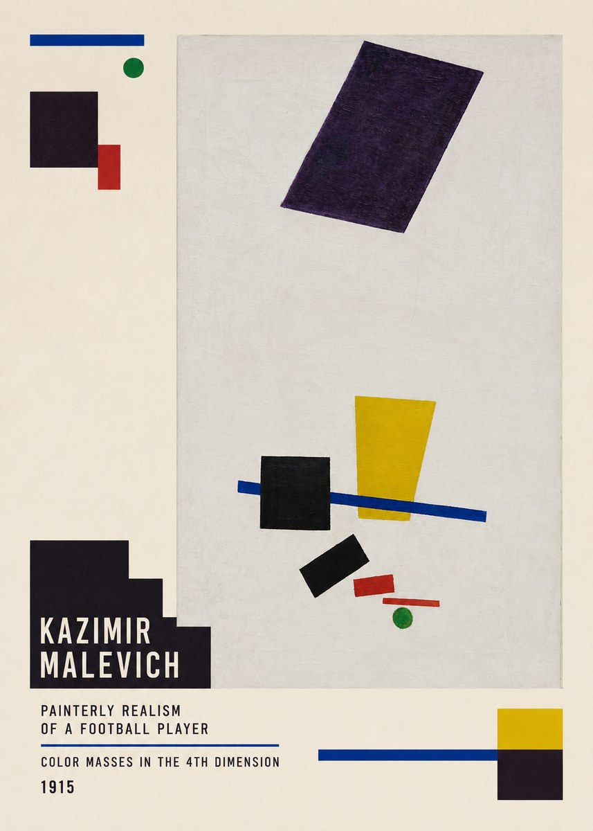 Kazimir Malevich Painterly Realism of a Football Player Color Masses in the 4Th Dimension No5 - Poszter
