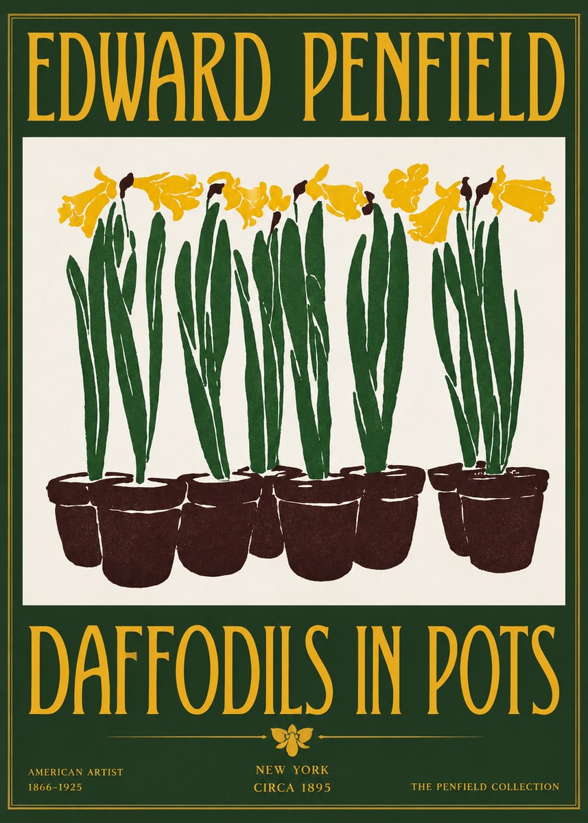 Edward Penfield Daffodils in Pots No2 - Poszter