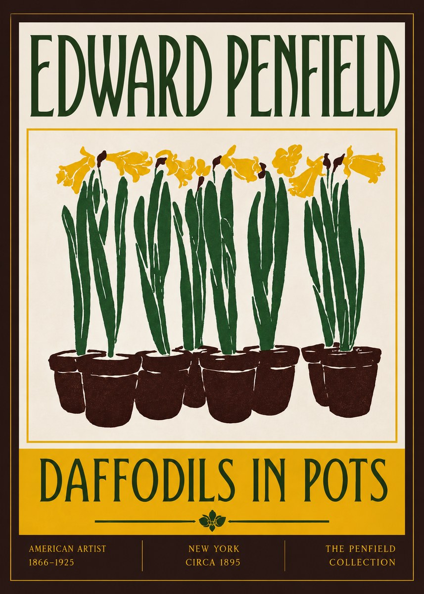 Edward Penfield Daffodils in Pots No4 - Poszter