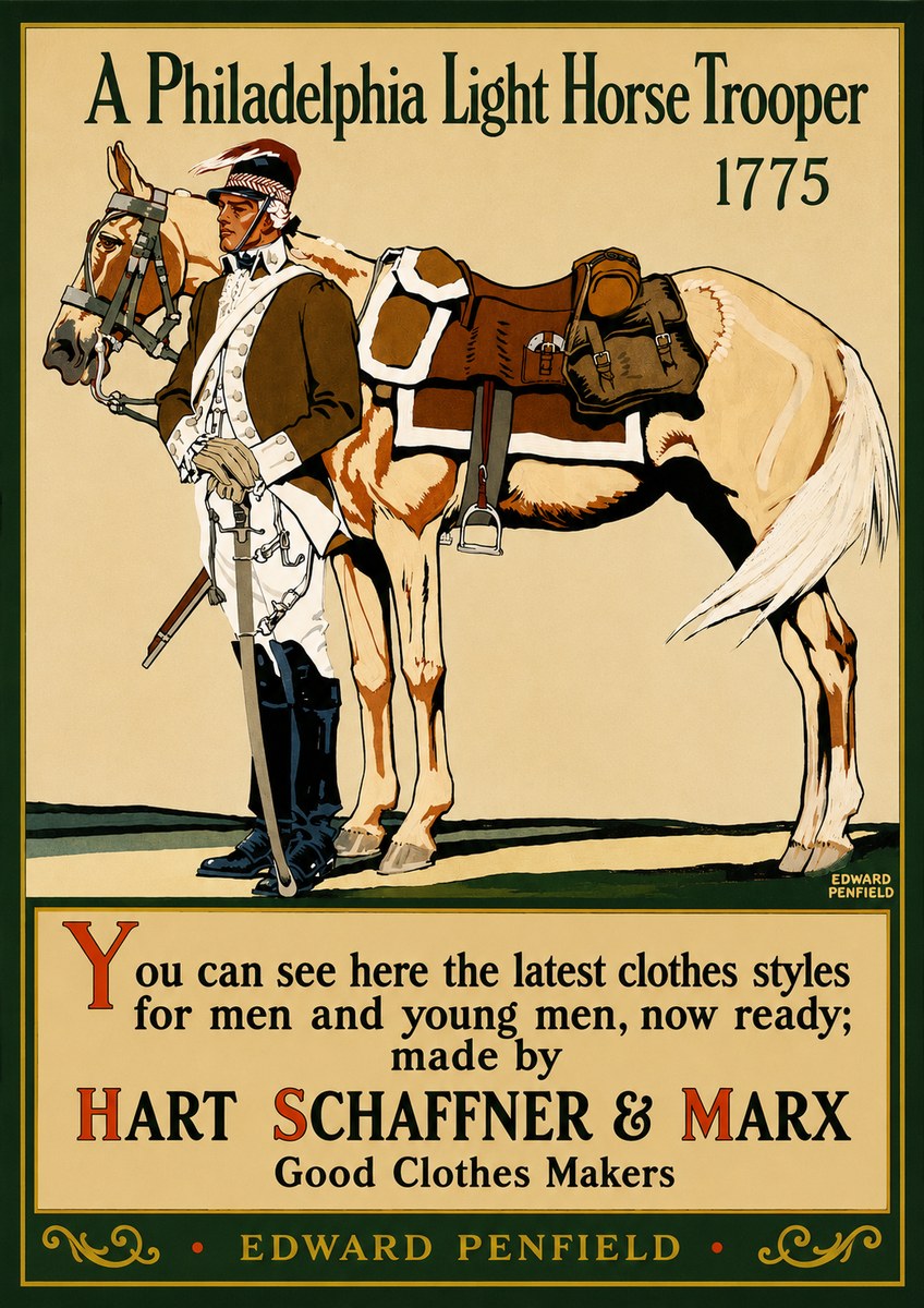 Edward Penfield A Philadelphia Light Horse Trooper 1775 No3 - Poszter