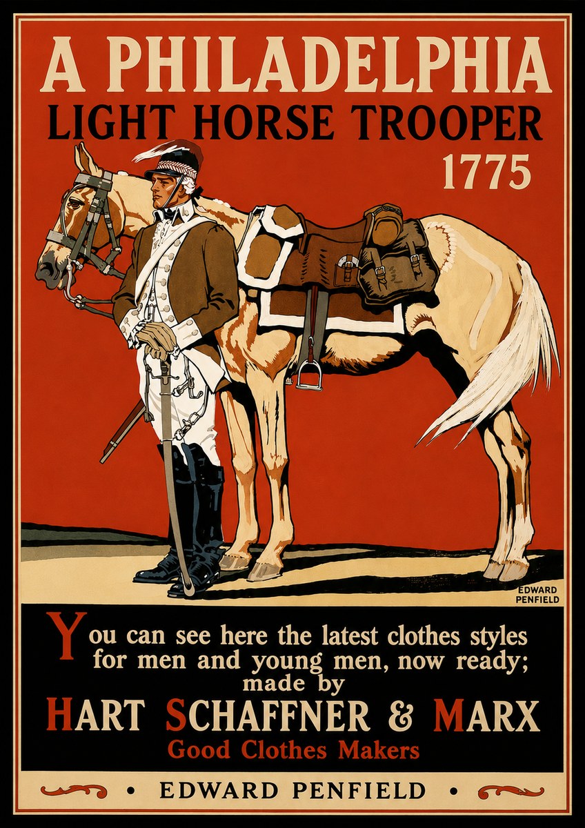 Edward Penfield A Philadelphia Light Horse Trooper 1775 No4 - Poszter