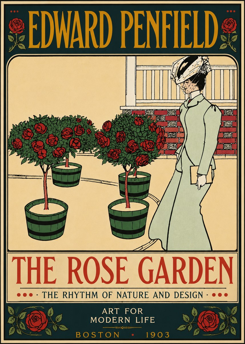 Edward Penfield The Rose Garden No6 - Poszter