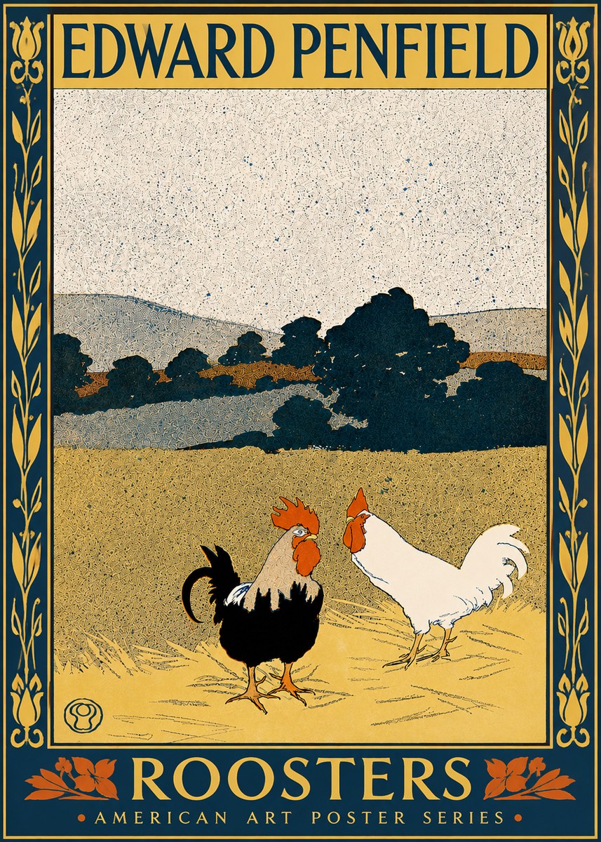 Edward Penfield Roosters No5 - Poszter