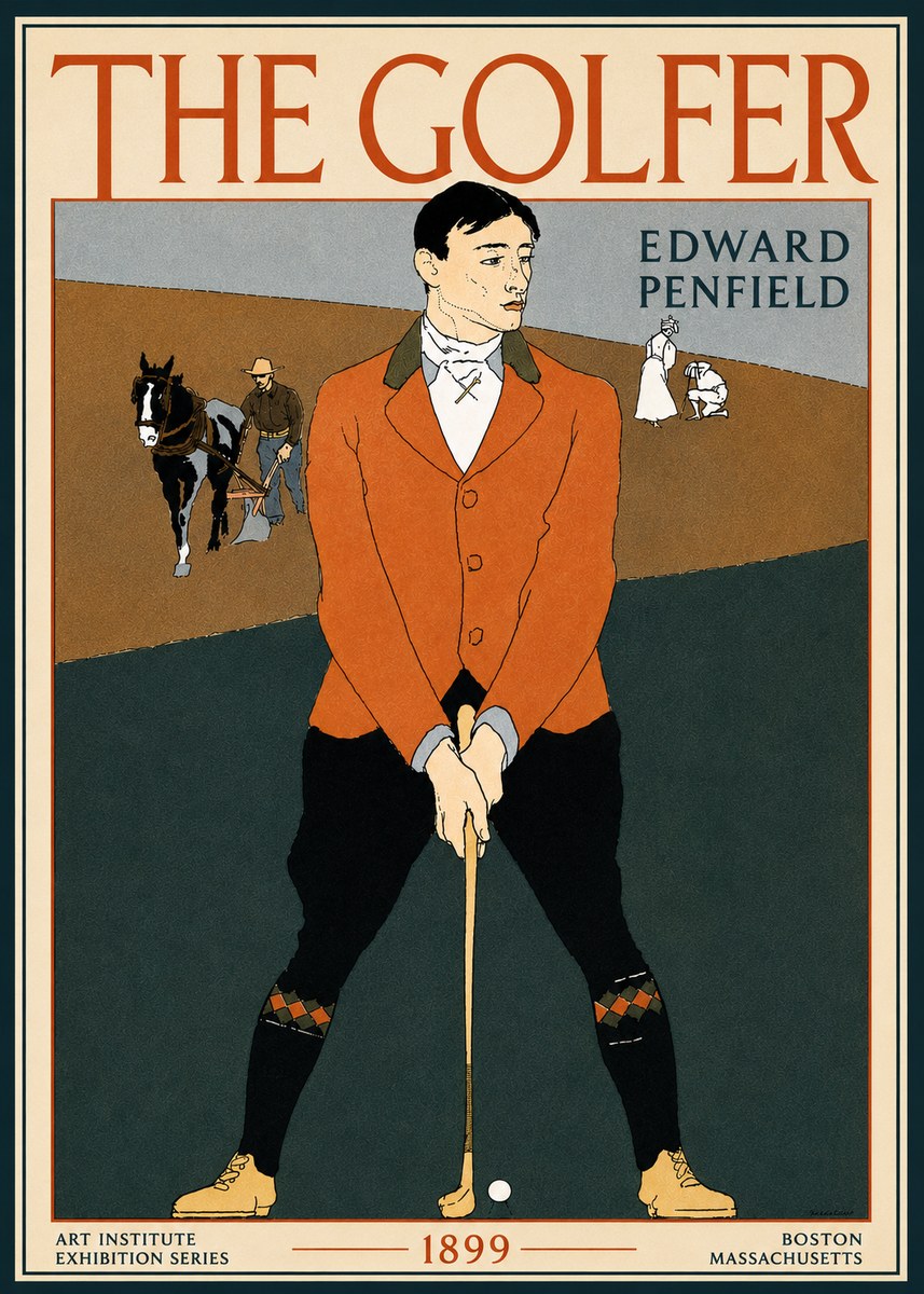 Edward Penfield The Golfer No5 - Poszter