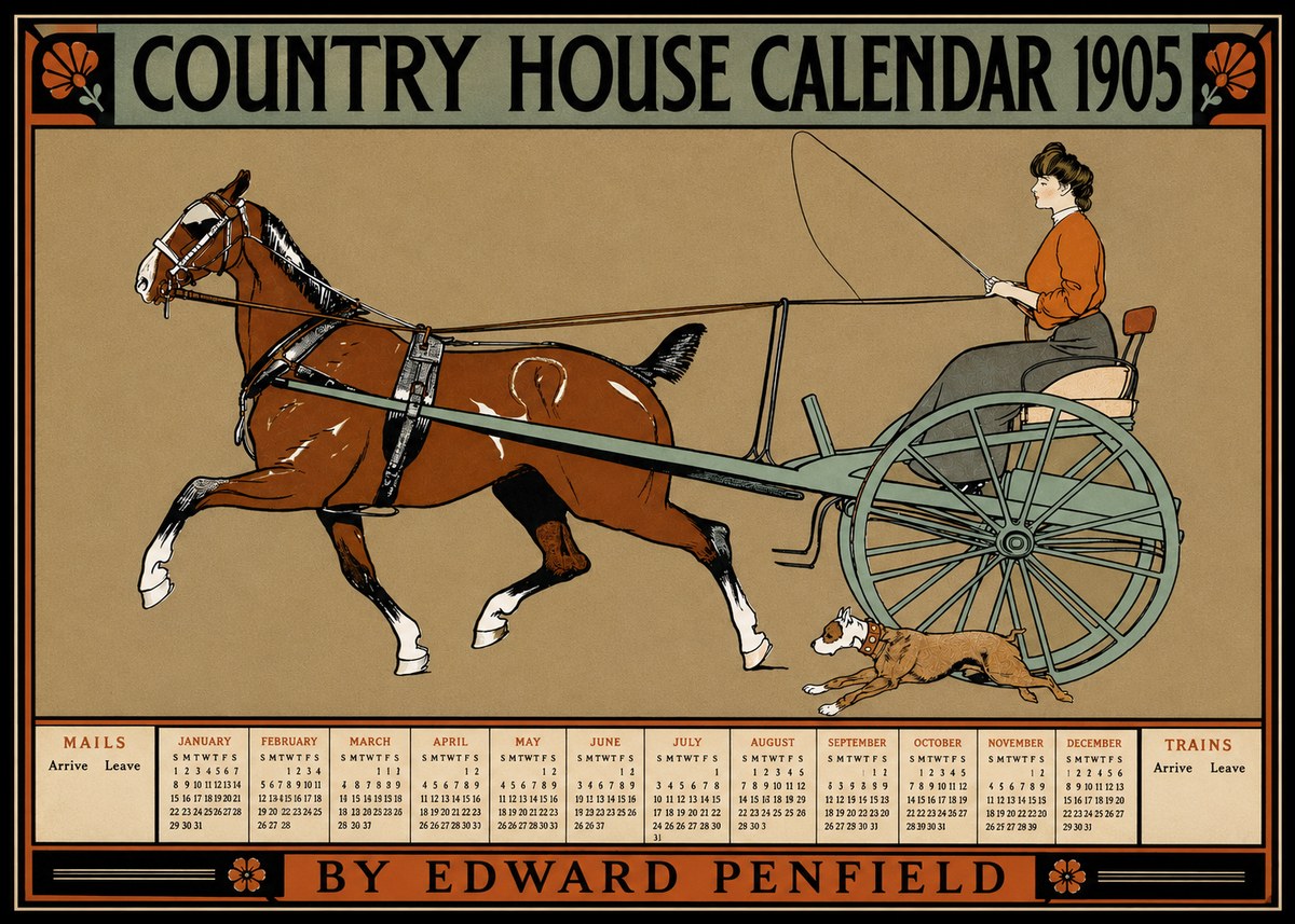 Edward Penfield Country House Calendar 1905 No3 - Poszter
