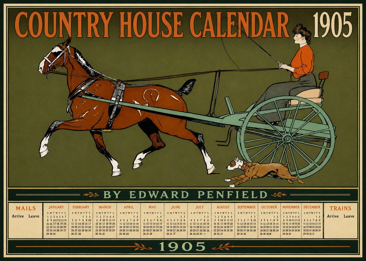 Edward Penfield Country House Calendar 1905 No6 - Poszter