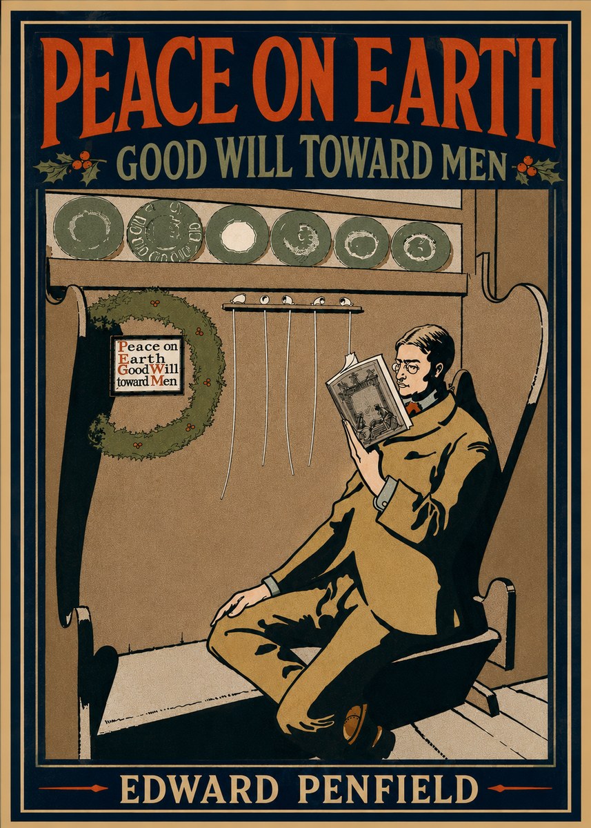 Edward Penfield Peace on Earth Good Will Toward Men No4 - Poszter