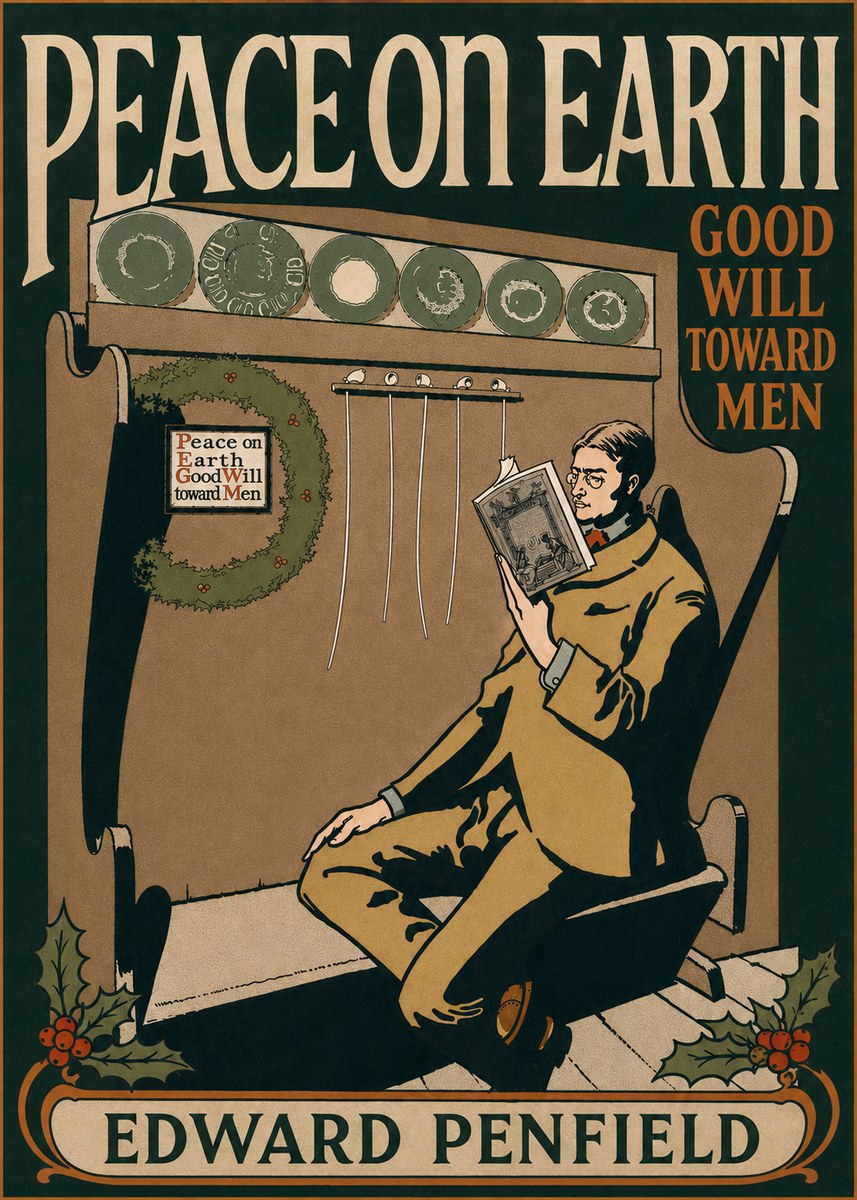 Edward Penfield Peace on Earth Good Will Toward Men No6 - Poszter