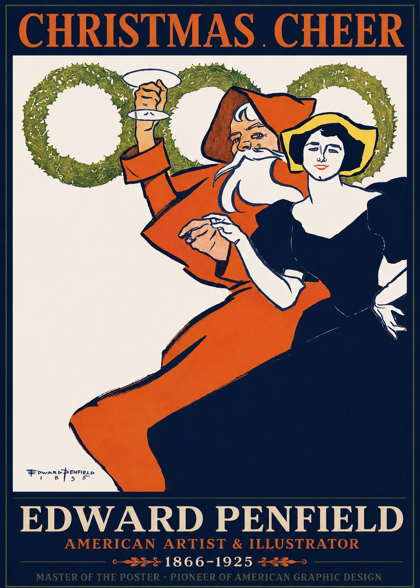 Edward Penfield Christmas. Cheer No1 - Poszter