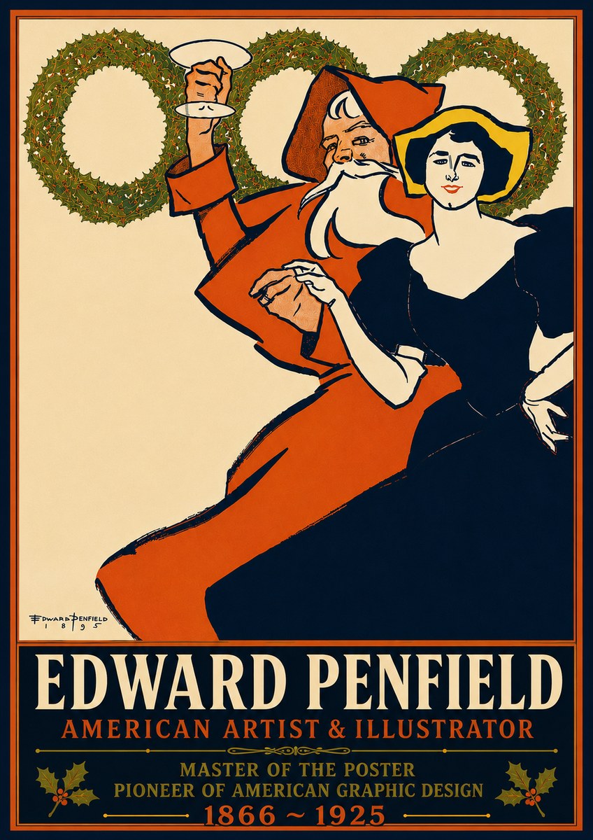 Edward Penfield Christmas. Cheer No6 - Poszter