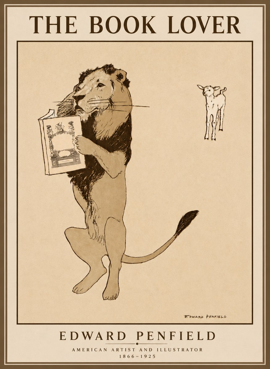 Edward Penfield The Book Lover No1 - Poszter