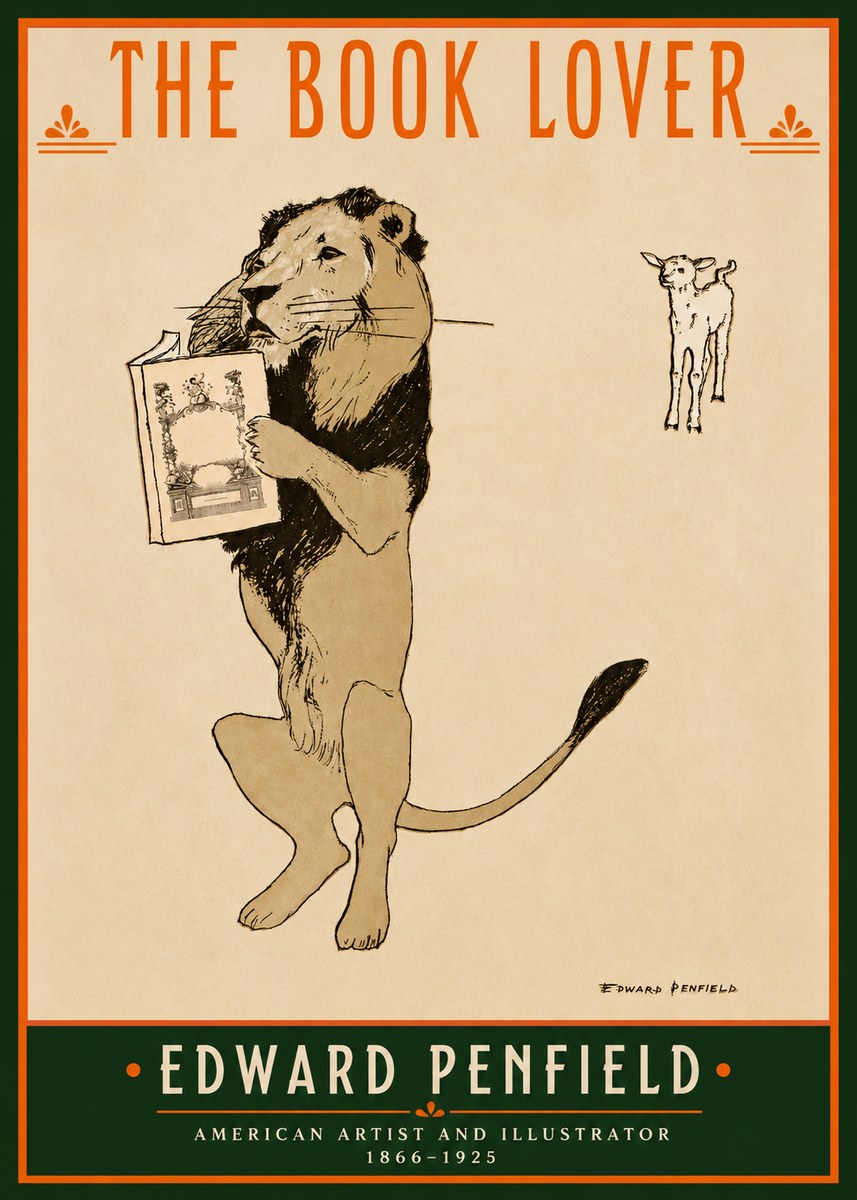 Edward Penfield The Book Lover No2 - Poszter