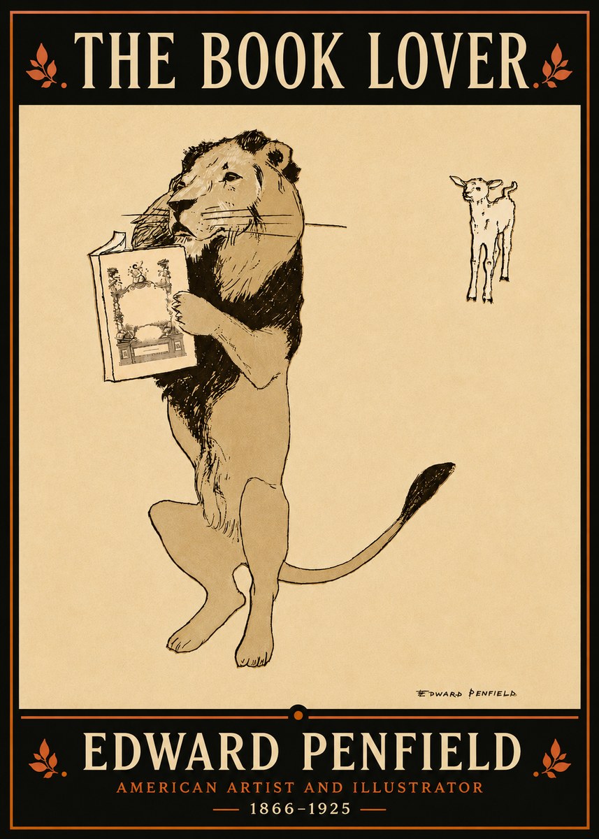 Edward Penfield The Book Lover No3 - Poszter