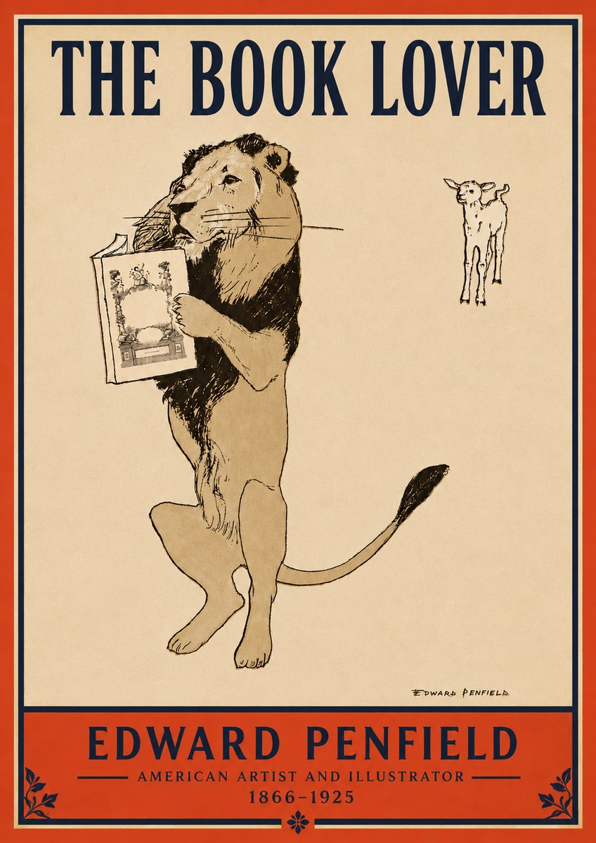 Edward Penfield The Book Lover No4 - Poszter