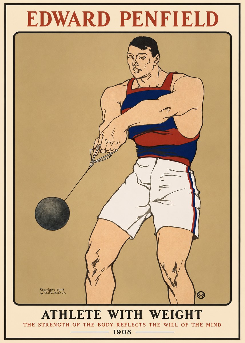 Edward Penfield Athlete with Weight No1 - Poszter