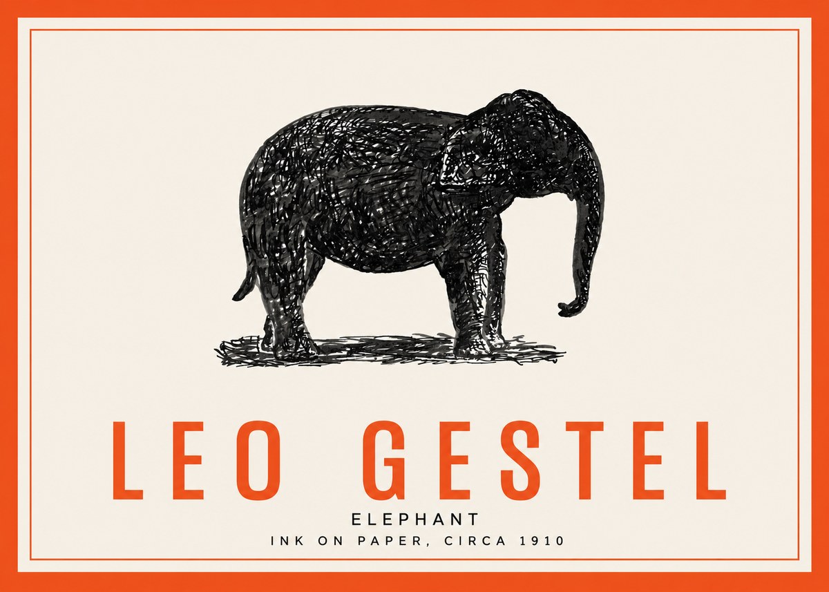 Leo Gestel Elephant No3 - Poszter