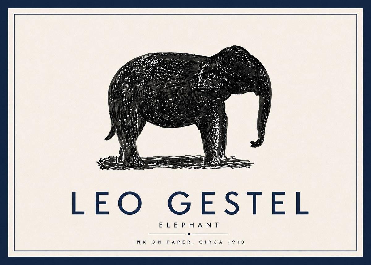 Leo Gestel Elephant No5 - Poszter