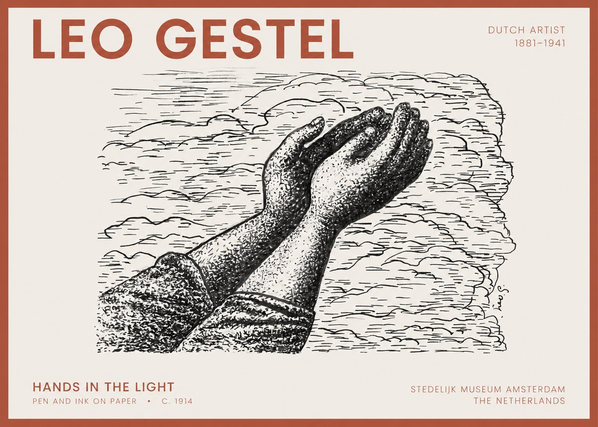 Leo Gestel Hands in the Light No2 - Poszter