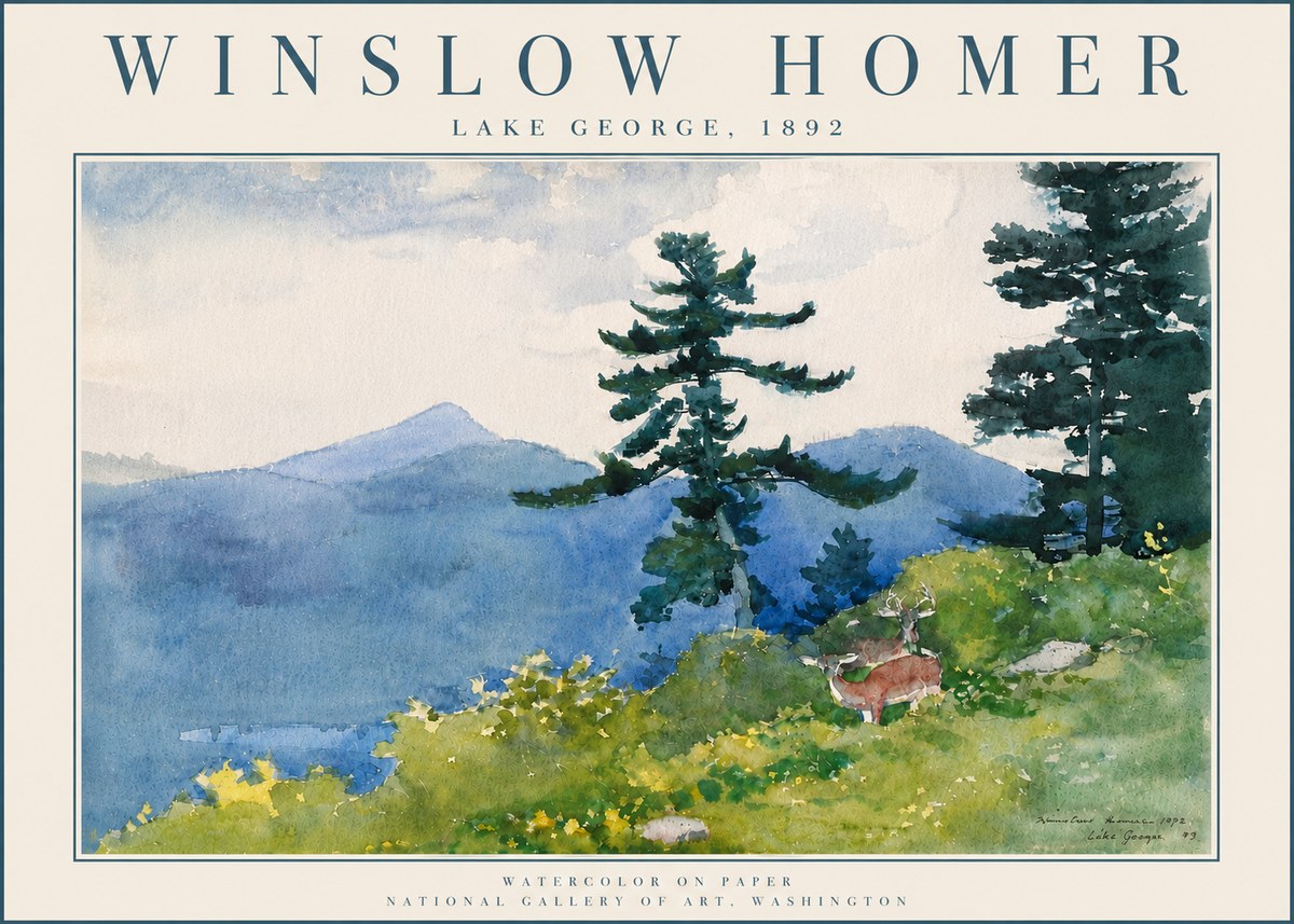 Winslow Homer Lake George, 1892 No6 - Poszter