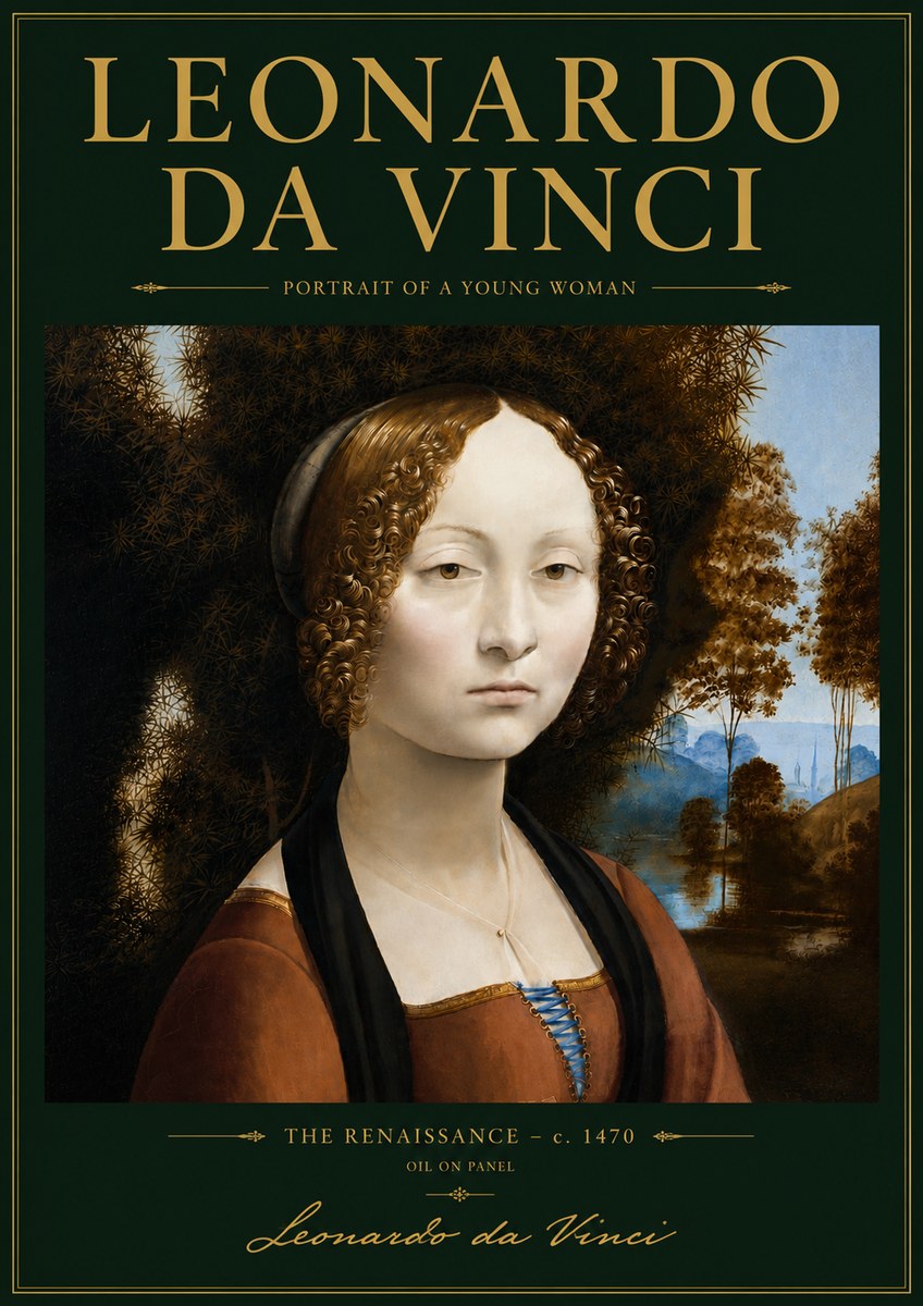 Leonardo da Vinci Portrait of a Young Woman I No5 - Poszter