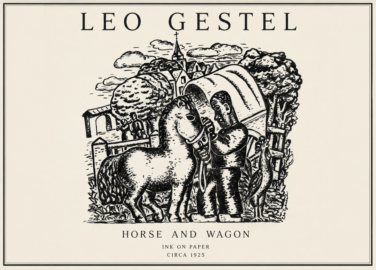 Leo Gestel Horse and Wagon No1 - Poszter