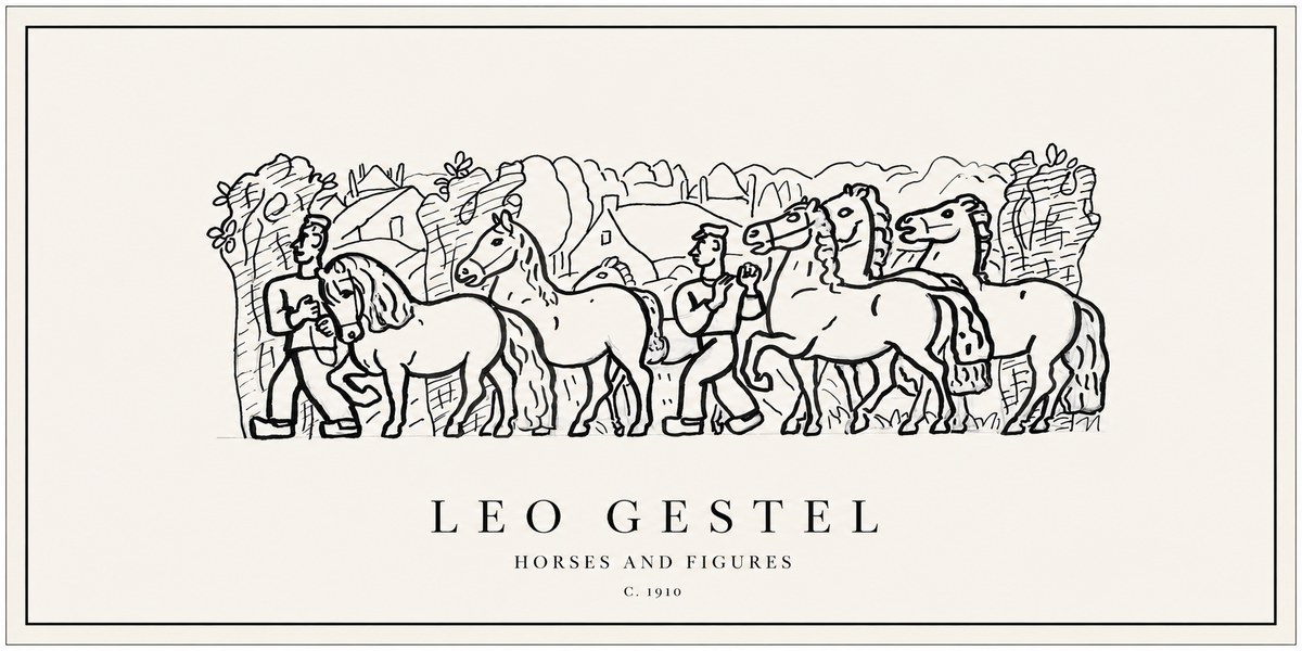 Leo Gestel Horses and Figures No1 - Poszter