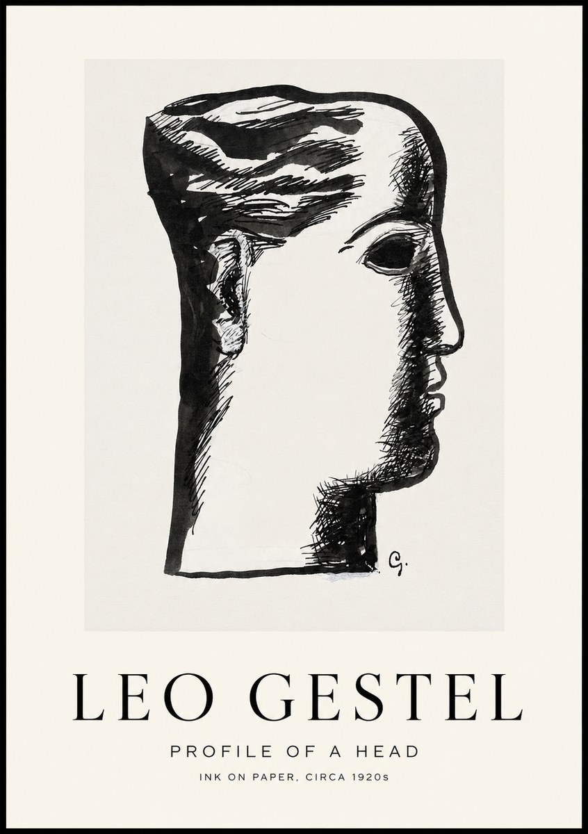 Leo Gestel Profile of a Head No1 - Poszter