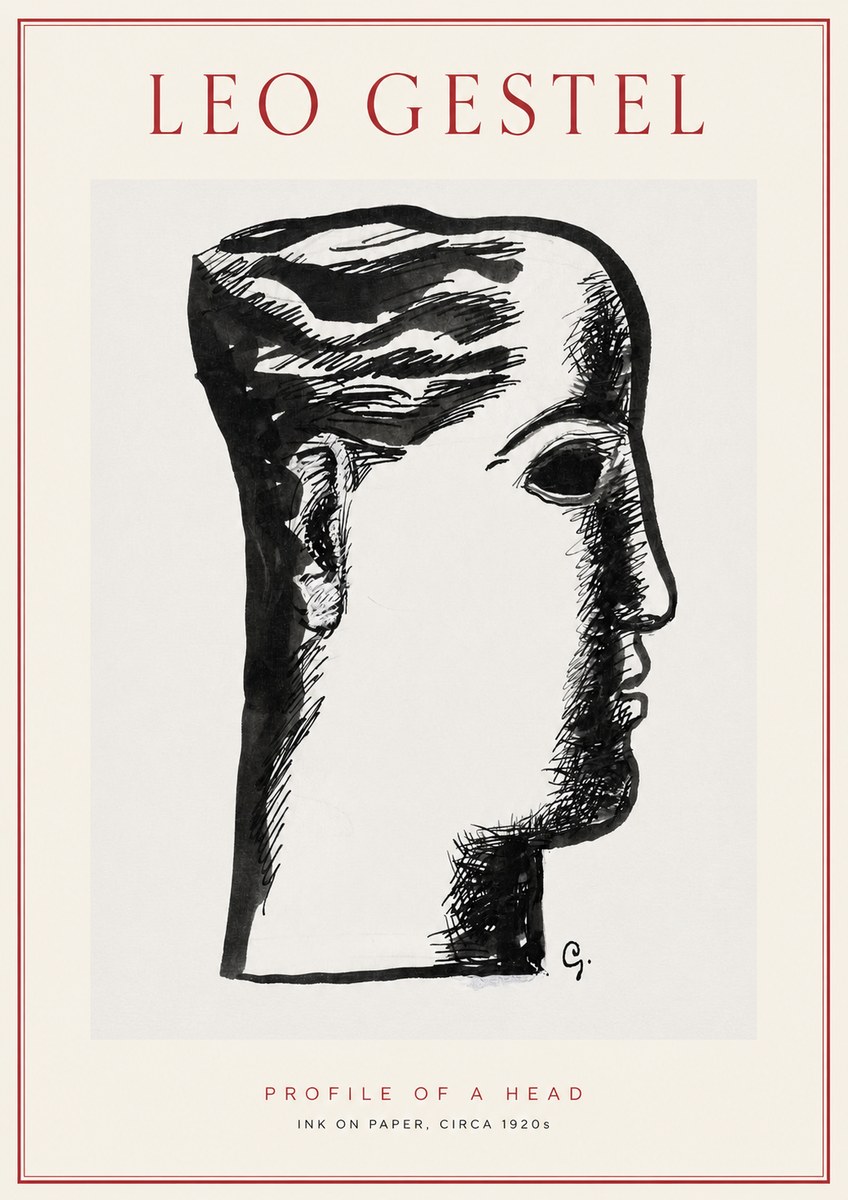 Leo Gestel Profile of a Head No2 - Poszter