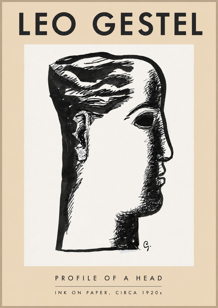 Leo Gestel Profile of a Head No3 - Poszter