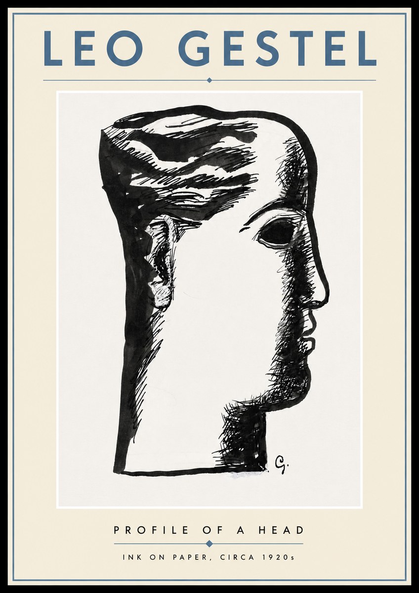 Leo Gestel Profile of a Head No4 - Poszter