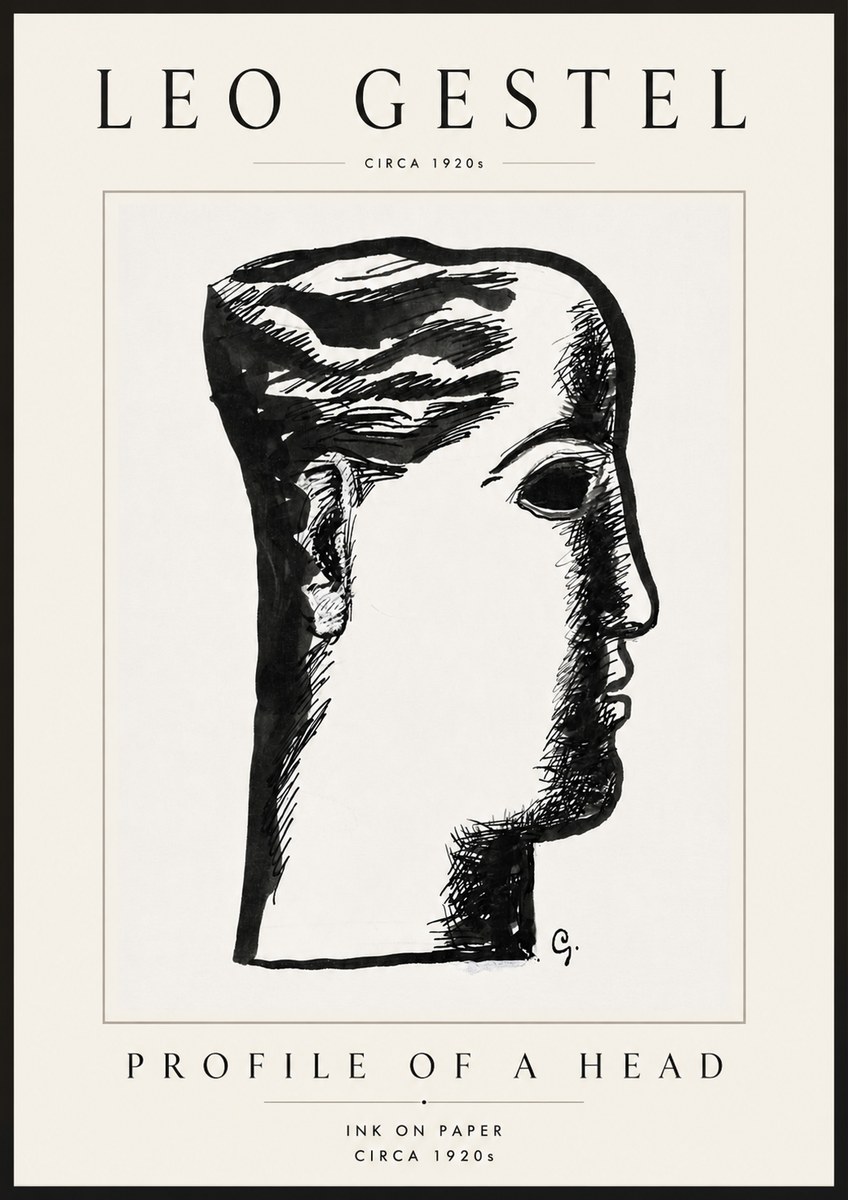 Leo Gestel Profile of a Head No6 - Poszter