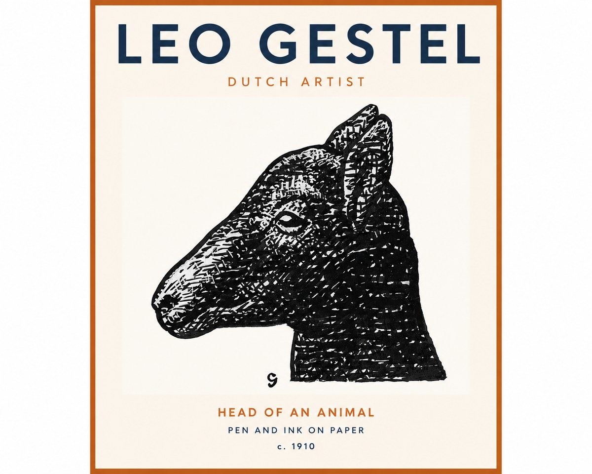 Leo Gestel Head of an Animal No2 - Poszter